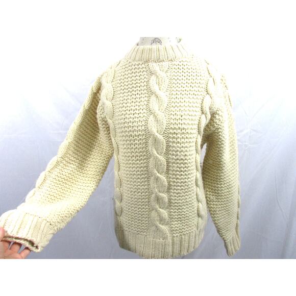 Vintage Regent Row Ivory Cable Knit Sweater Medium to Large - Picture 1 of 16